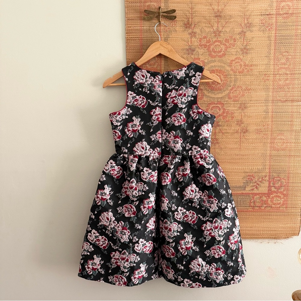 Belle by Badgley Mischka Big Girls Floral Jacquard Bow Waist Dress - Picture 6 of 6
